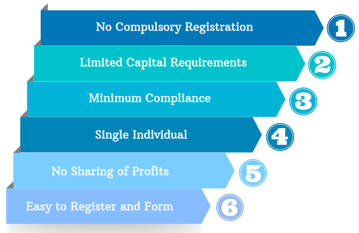 Advantages of a sole proprietorship firm